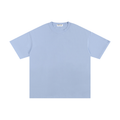 Front view of a plain light blue Unisex Pure Cotton T-Shirt.