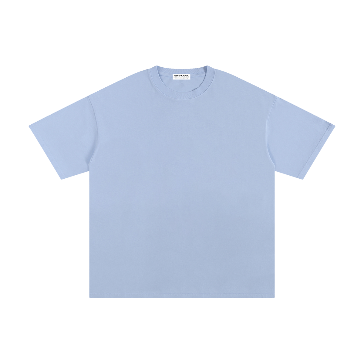 Front view of a plain light blue Unisex Pure Cotton T-Shirt.