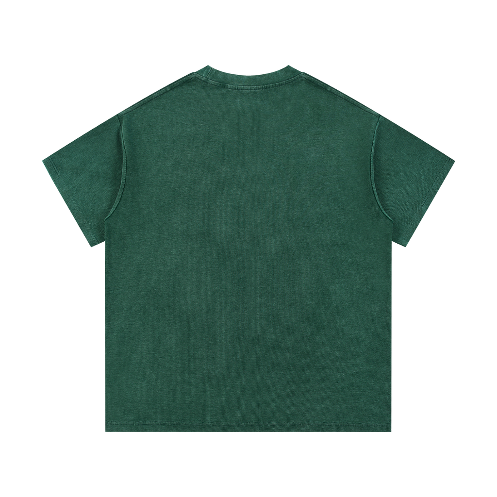 Mineral-wash waffle-knit t-shirt alternate view on a white background