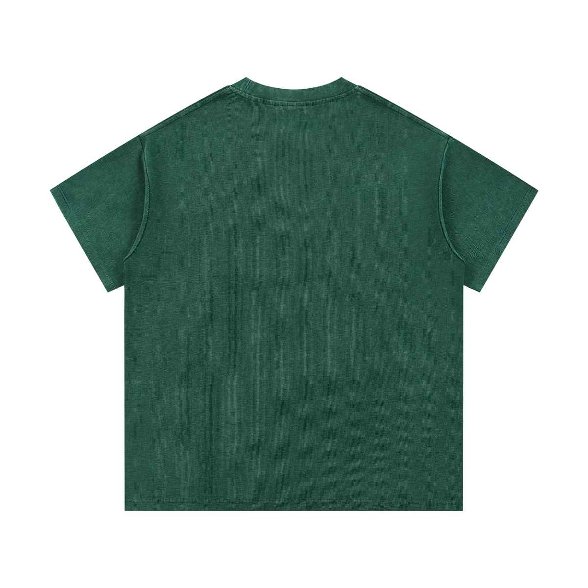 Mineral-wash waffle-knit t-shirt alternate view on a white background