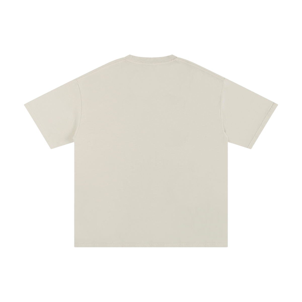 Back view of a plain beige Unisex Pure Cotton T-Shirt.