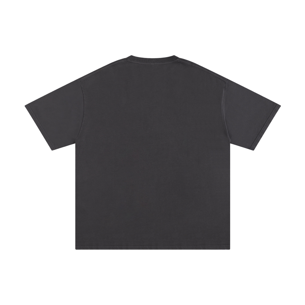Back view of a plain dark gray Unisex Pure Cotton T-Shirt.