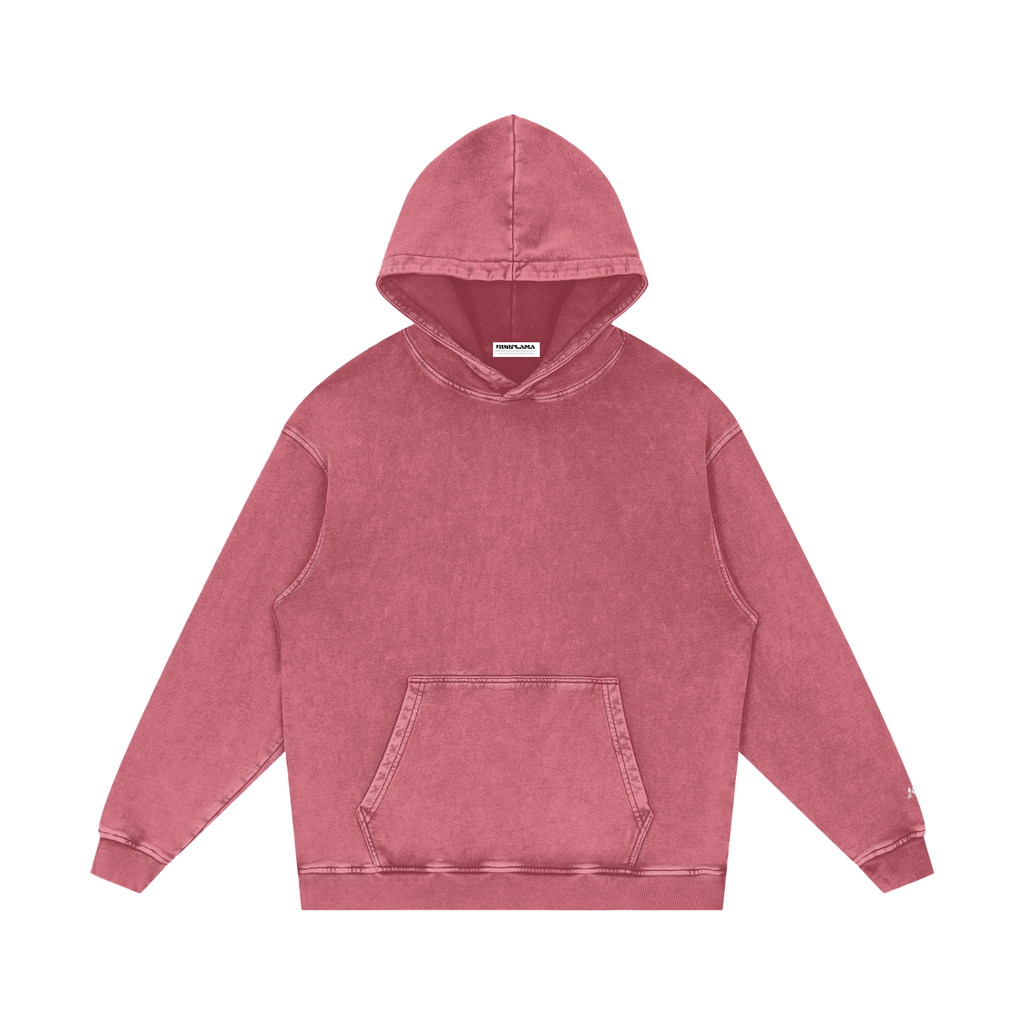 Pink hoodie with text on a white background
