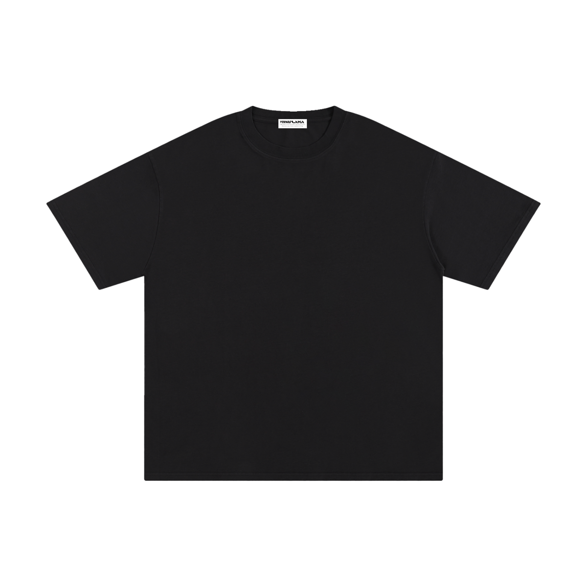 Front view of a plain black Unisex Pure Cotton T-Shirt.