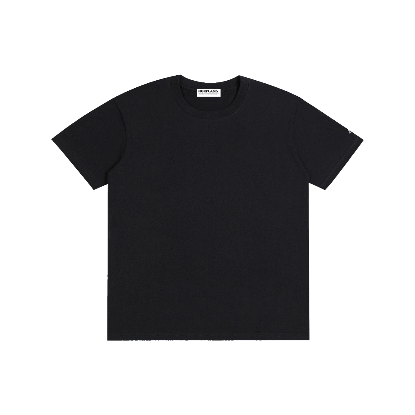 Black t-shirt on a white background