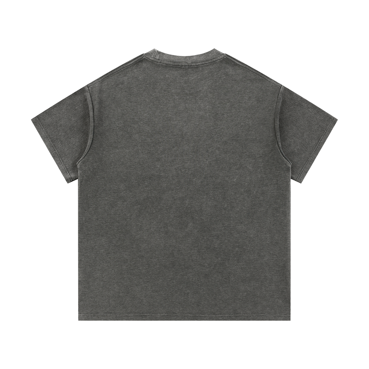 Mineral-wash waffle-knit t-shirt alternate view on a white background