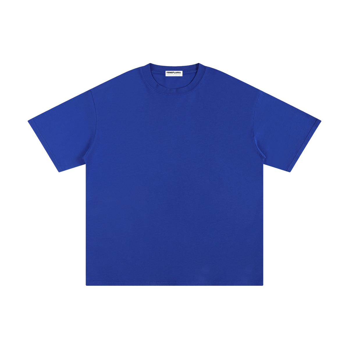 Front view of a plain blue Unisex Pure Cotton T-Shirt.
