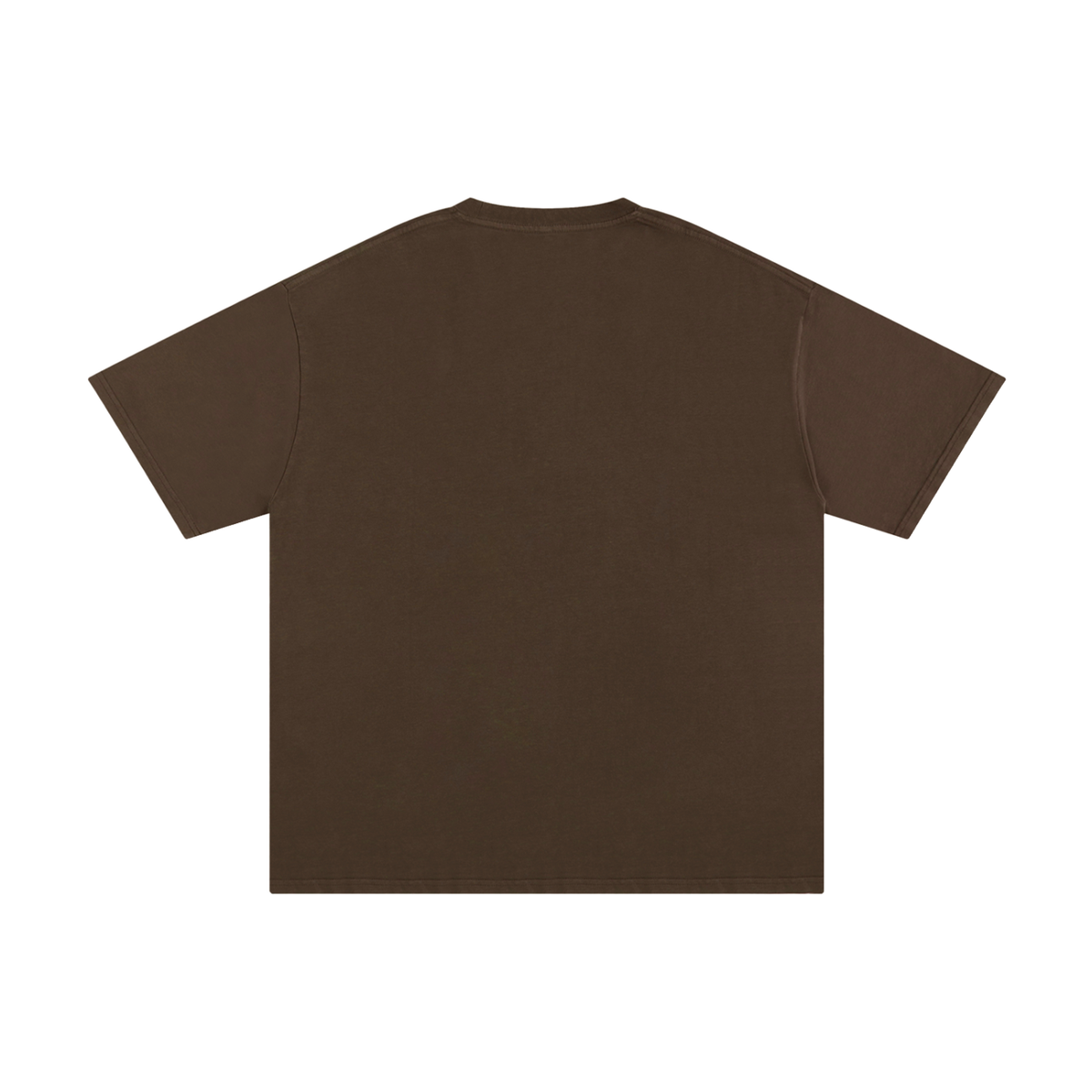 Back view of a plain brown Unisex Pure Cotton T-Shirt.
