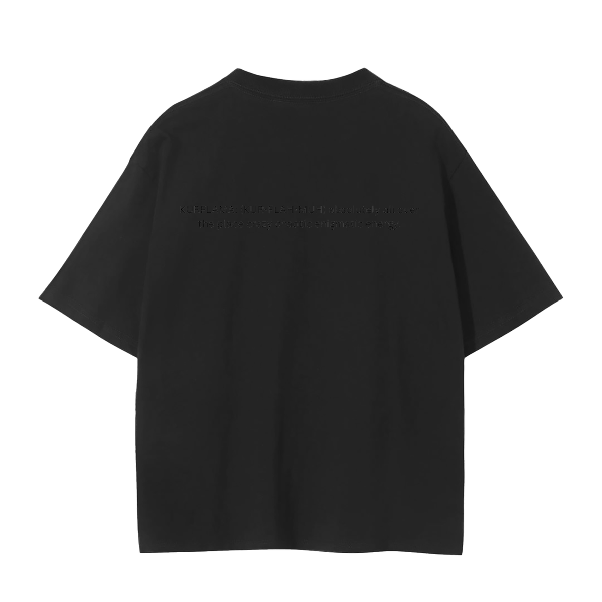 Black t-shirt on a white background