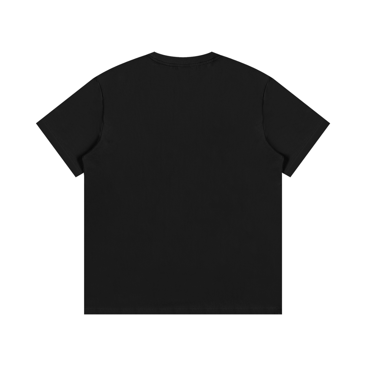Black t-shirt on a white background