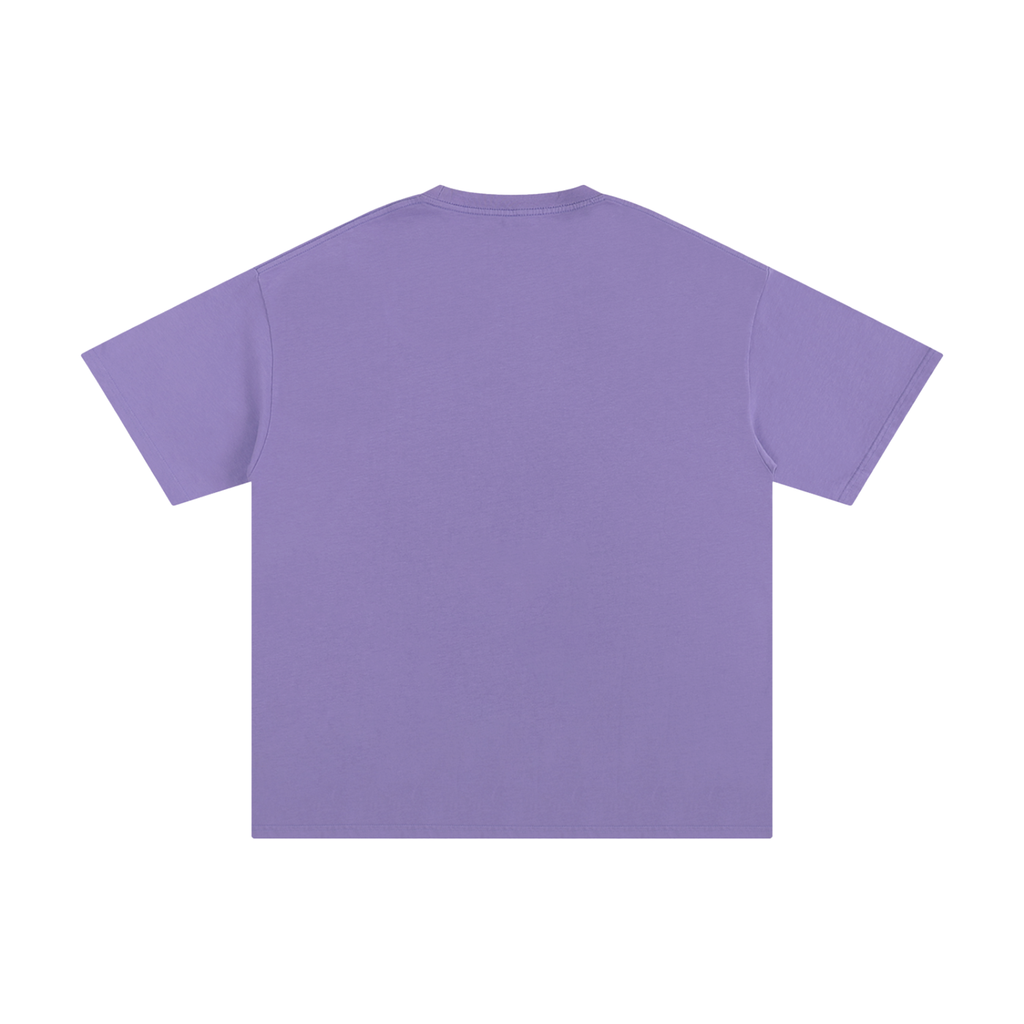 Back view of a plain purple Unisex Pure Cotton T-Shirt.