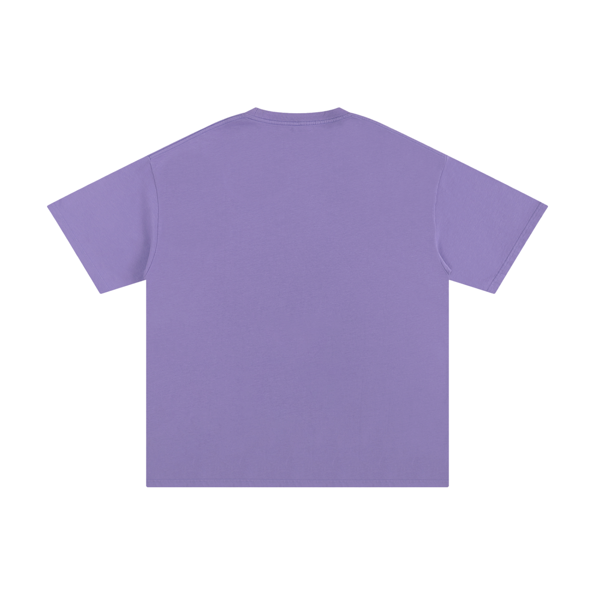 Back view of a plain purple Unisex Pure Cotton T-Shirt.
