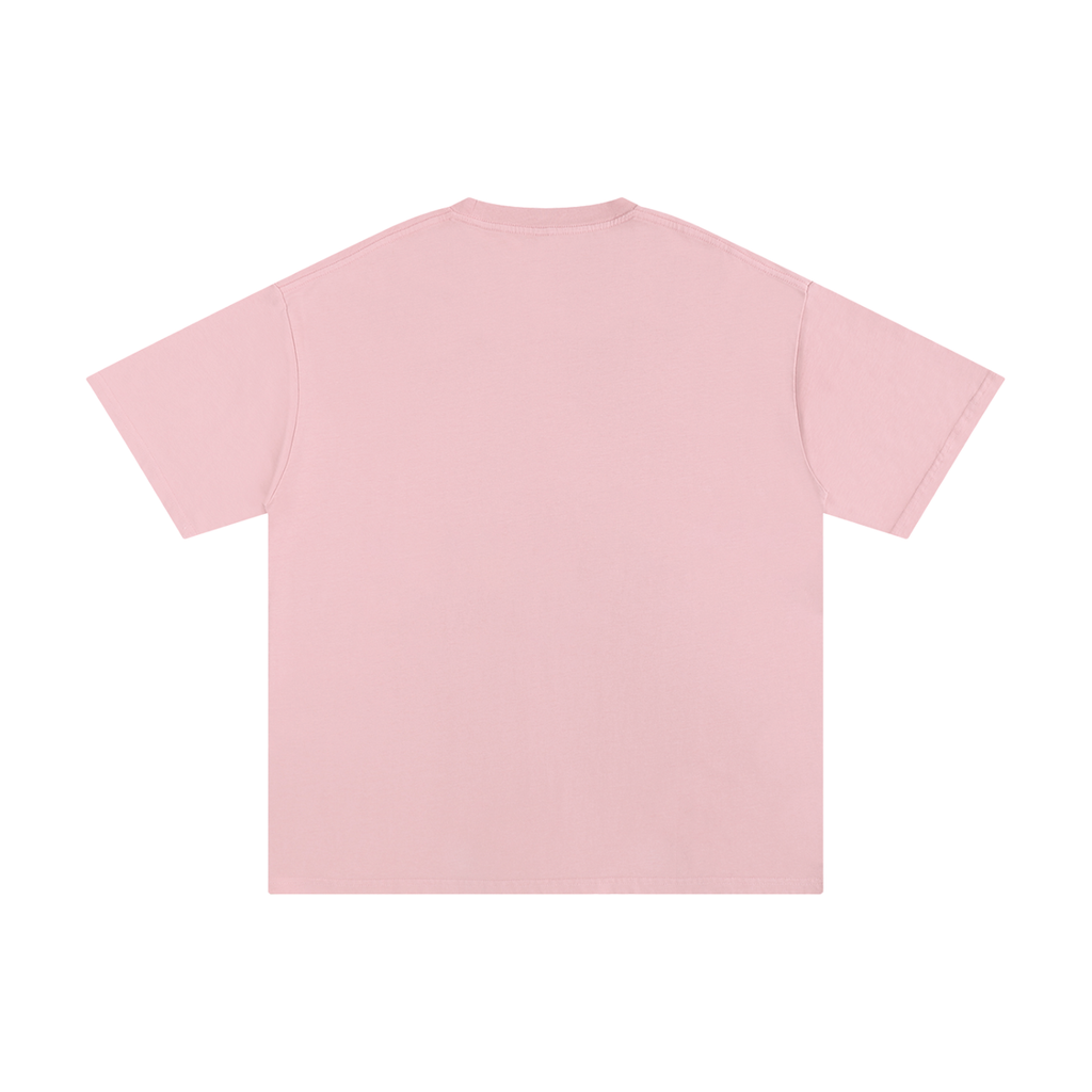 Back view of a plain pink Unisex Pure Cotton T-Shirt.