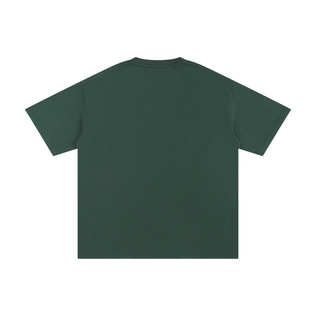 Back view of a plain forest green Unisex Pure Cotton T-Shirt.