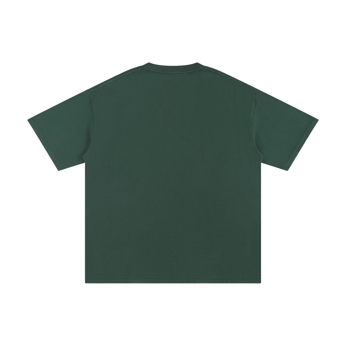 Back view of a plain forest green Unisex Pure Cotton T-Shirt.