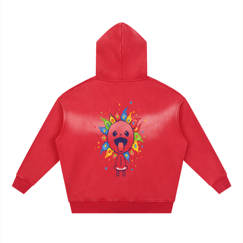 Sunfade Two-way Zipper Boxy Fleece Hoodie