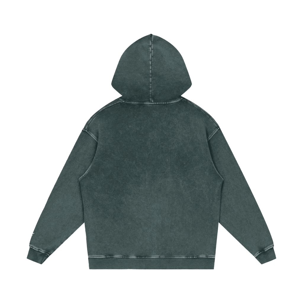 Dark gray hoodie with 'K' logo on sleeve against a white background