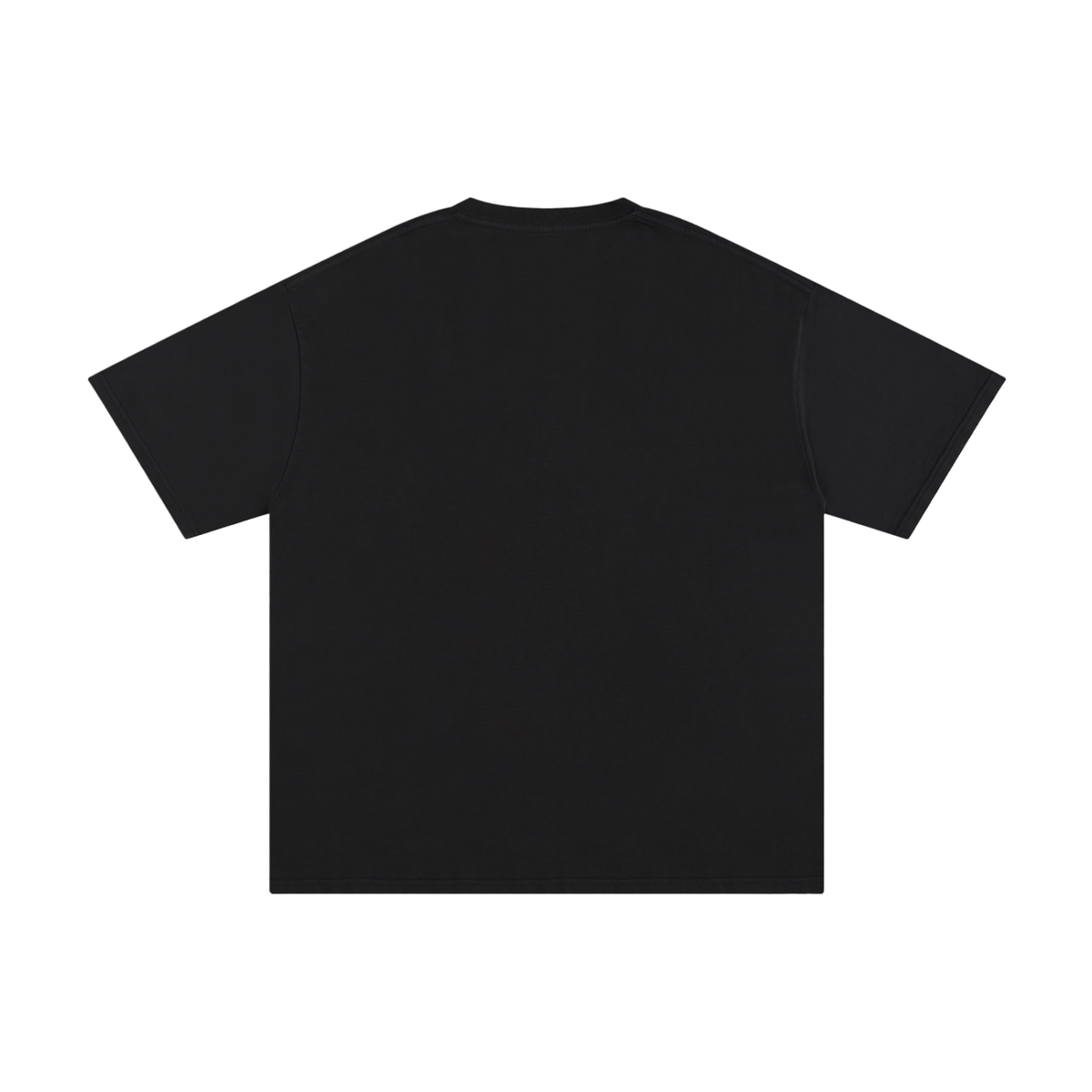 Back view of a plain black Unisex Pure Cotton T-Shirt.